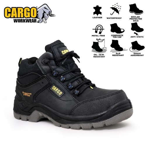 Cargo Apollo Black Safety Waterproof Boot S3 WR SRC Cargo WorkWear